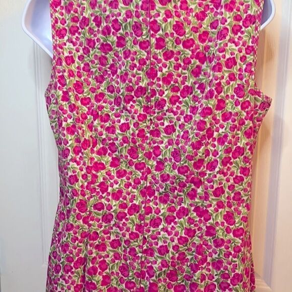 SAG HARBOR Size 8 Pink Green Floral Sleeveless - Picture 6 of 9